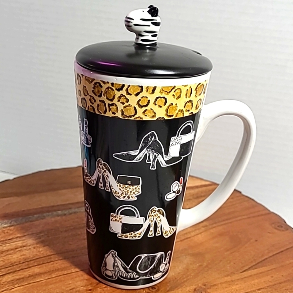 Tara Reed Designs Blue Harbor Collection Coffee Mug with shoes/bags/animal print